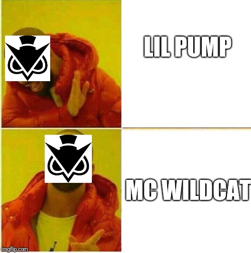 Hotline Bling | LIL PUMP; MC WILDCAT | image tagged in hotline bling | made w/ Imgflip meme maker