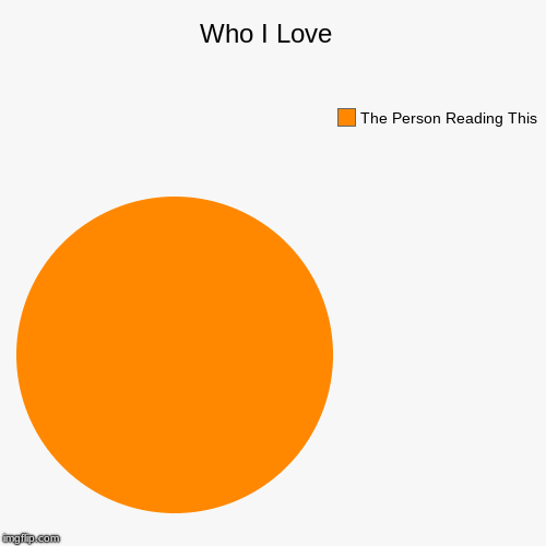 Who I Love  | The Person Reading This | image tagged in funny,pie charts | made w/ Imgflip chart maker