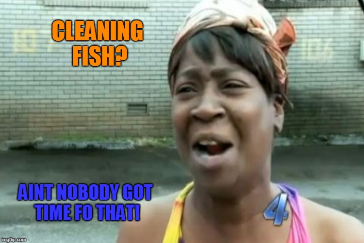 CLEANING FISH? AINT NOBODY GOT TIME FO THAT! | made w/ Imgflip meme maker