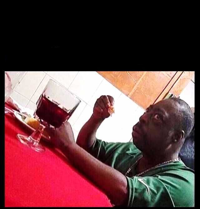 black man eating Blank Meme Template