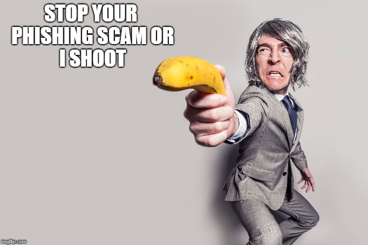 STOP YOUR PHISHING SCAM
OR I SHOOT | made w/ Imgflip meme maker