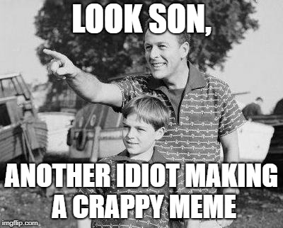 Look Son | LOOK SON, ANOTHER IDIOT MAKING A CRAPPY MEME | image tagged in memes,look son | made w/ Imgflip meme maker