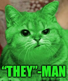 RayCat Annoyed | “THEY”-MAN | image tagged in raycat annoyed | made w/ Imgflip meme maker