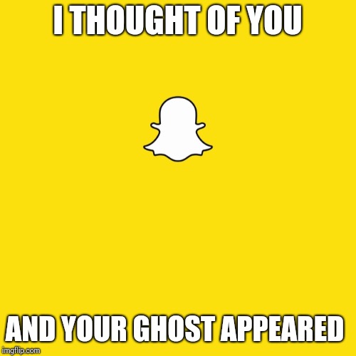  I THOUGHT OF YOU; AND YOUR GHOST APPEARED | image tagged in snapchat | made w/ Imgflip meme maker