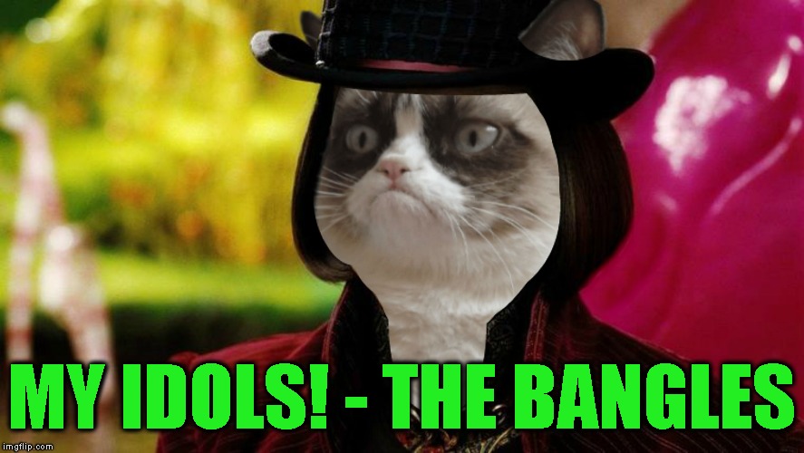 Wonka Grumpy Cat | MY IDOLS! - THE BANGLES | image tagged in wonka grumpy cat | made w/ Imgflip meme maker