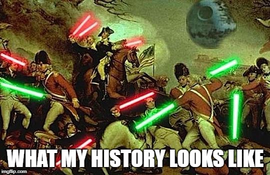 2018 history books | WHAT MY HISTORY LOOKS LIKE | image tagged in star wars | made w/ Imgflip meme maker