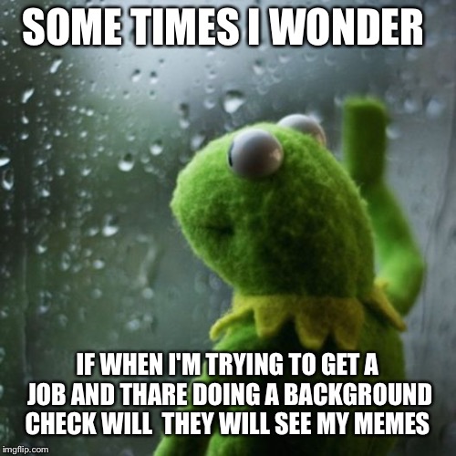 sometimes I wonder  | SOME TIMES I WONDER; IF WHEN I'M TRYING TO GET A JOB AND THARE DOING A BACKGROUND CHECK WILL 
THEY WILL SEE MY MEMES | image tagged in sometimes i wonder | made w/ Imgflip meme maker