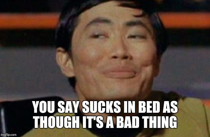 YOU SAY SUCKS IN BED AS THOUGH IT'S A BAD THING | made w/ Imgflip meme maker