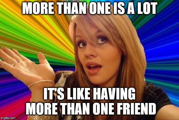 MORE THAN ONE IS A LOT IT'S LIKE HAVING MORE THAN ONE FRIEND | made w/ Imgflip meme maker