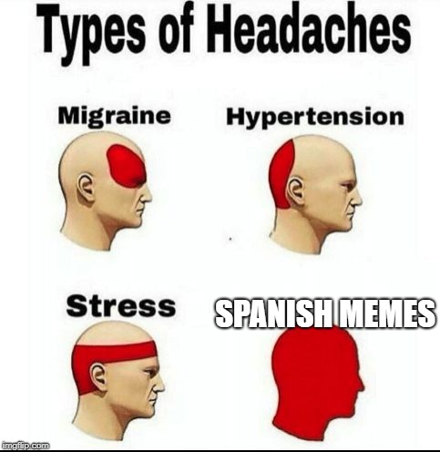 Types of Headaches meme | SPANISH MEMES | image tagged in types of headaches meme | made w/ Imgflip meme maker