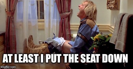 AT LEAST I PUT THE SEAT DOWN | made w/ Imgflip meme maker