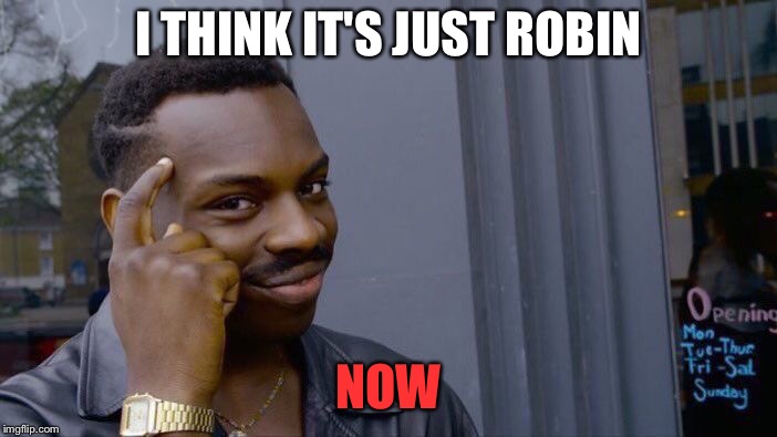 Roll Safe Think About It Meme | I THINK IT'S JUST ROBIN NOW | image tagged in memes,roll safe think about it | made w/ Imgflip meme maker