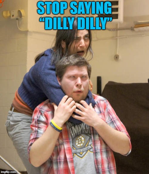 I think she is getting tired of hearing it. |  STOP SAYING “DILLY DILLY” | image tagged in memes,dilly dilly,stop | made w/ Imgflip meme maker