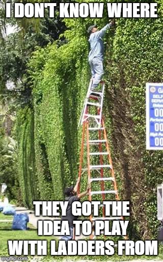 I DON'T KNOW WHERE THEY GOT THE IDEA TO PLAY WITH LADDERS FROM | made w/ Imgflip meme maker