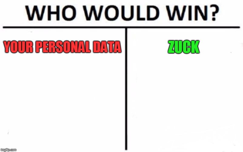 Who Would Win? Meme | YOUR PERSONAL DATA ZUCK | image tagged in memes,who would win | made w/ Imgflip meme maker