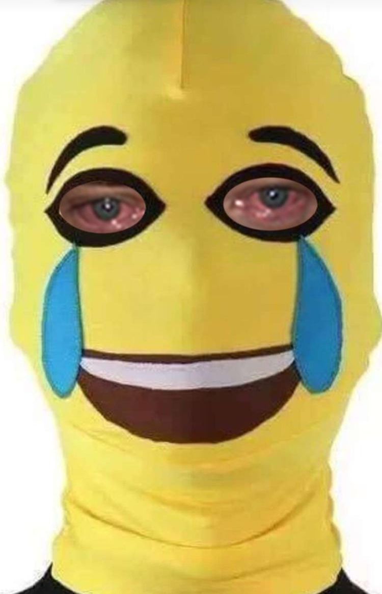 High Quality Crying emoji ski mask Blank Meme Template