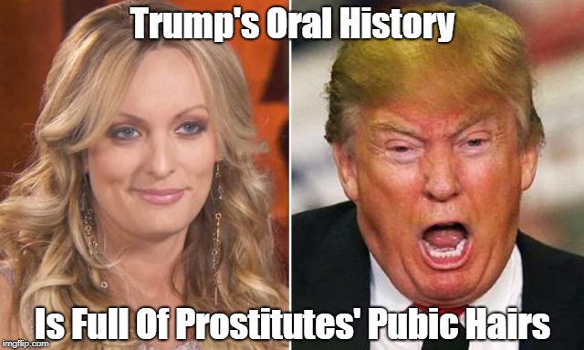 Trump's Oral History Is Full Of Prostitutes' Pubic Hairs | made w/ Imgflip meme maker