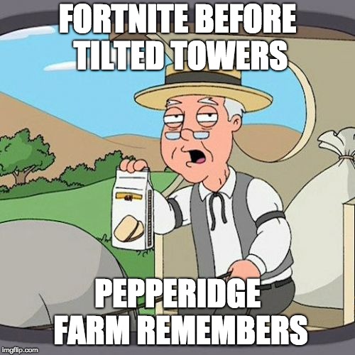 Pepperidge Farm Remembers Meme | FORTNITE BEFORE TILTED TOWERS; PEPPERIDGE FARM REMEMBERS | image tagged in memes,pepperidge farm remembers | made w/ Imgflip meme maker