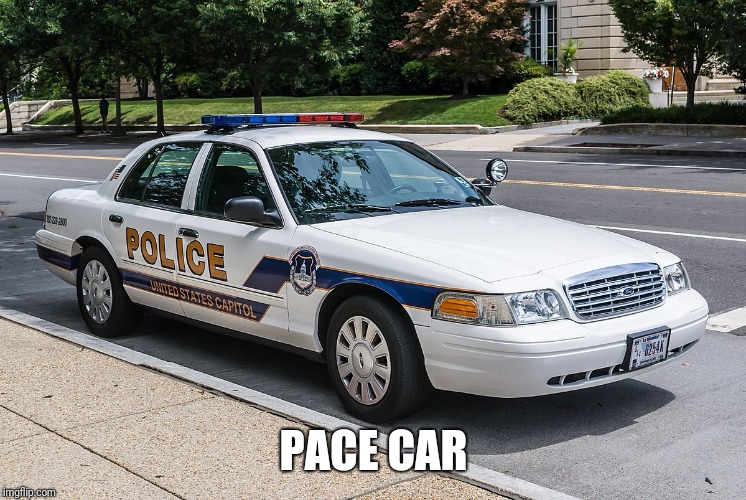 Police car | PACE CAR | image tagged in police car | made w/ Imgflip meme maker
