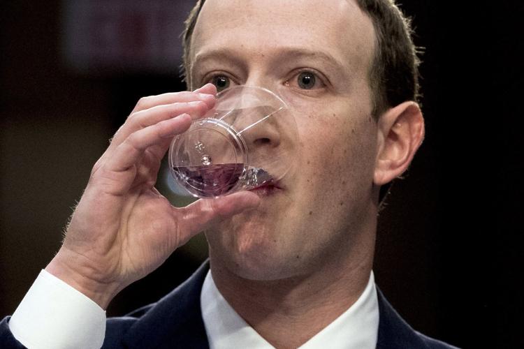 Zuckerberg drinking Blank Meme Template