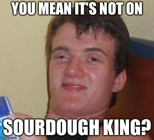 10 Guy Meme | YOU MEAN IT’S NOT ON SOURDOUGH KING? | image tagged in memes,10 guy | made w/ Imgflip meme maker