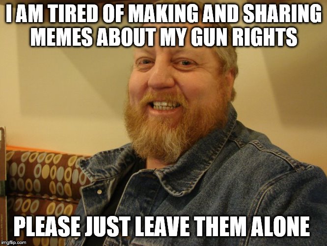 jay man | I AM TIRED OF MAKING AND SHARING MEMES ABOUT MY GUN RIGHTS; PLEASE JUST LEAVE THEM ALONE | image tagged in jay man | made w/ Imgflip meme maker