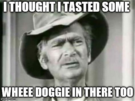 I THOUGHT I TASTED SOME WHEEE DOGGIE IN THERE TOO | made w/ Imgflip meme maker
