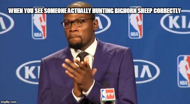 You The Real MVP Meme | WHEN YOU SEE SOMEONE ACTUALLY HUNTING BIGHORN SHEEP CORRECTLY | image tagged in memes,you the real mvp | made w/ Imgflip meme maker