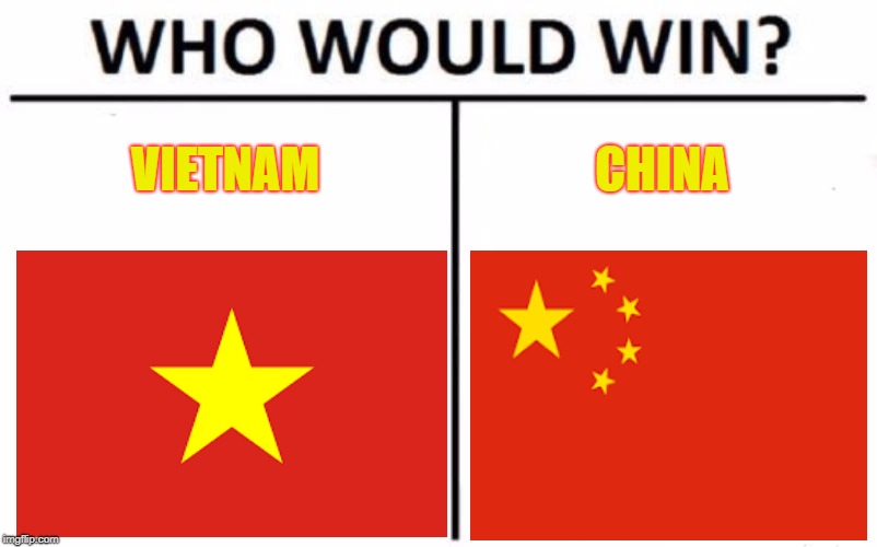 Who Would Win? Meme | VIETNAM; CHINA | image tagged in memes,who would win | made w/ Imgflip meme maker