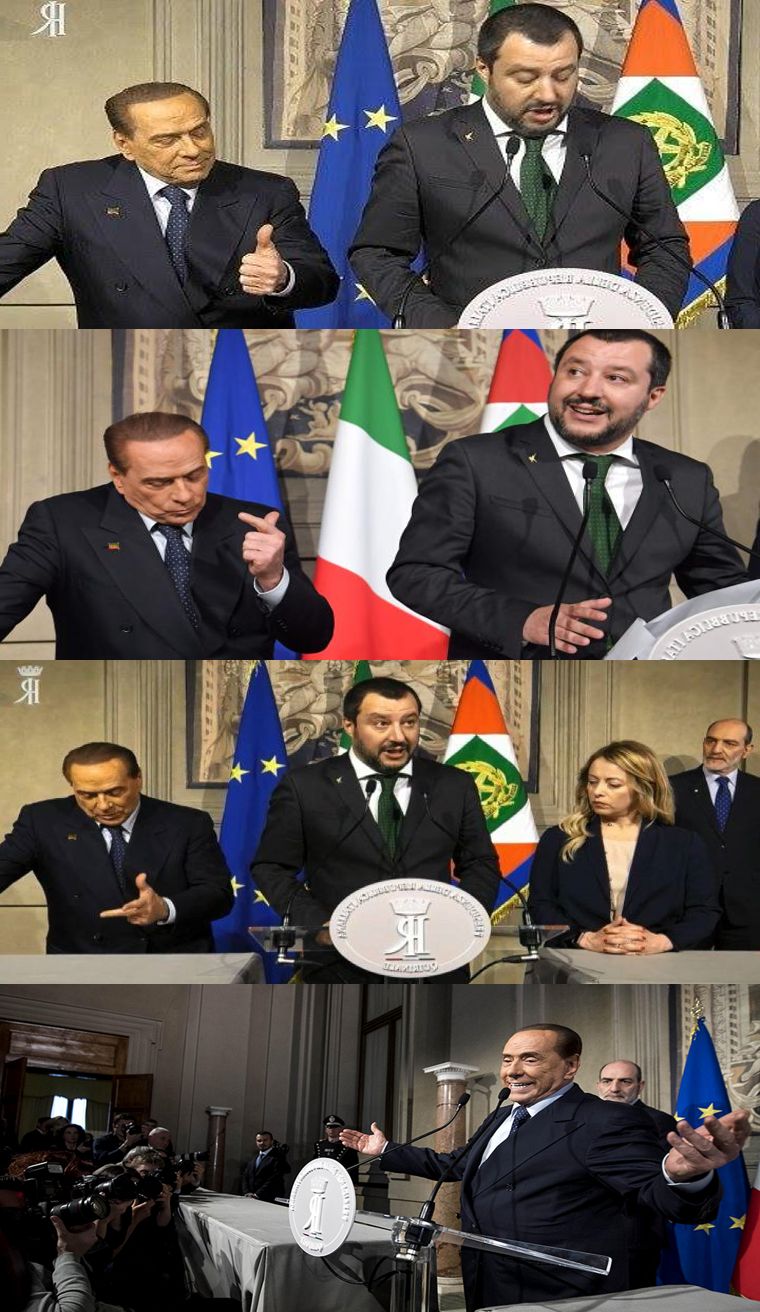 Berlusconi counts out - Berlusconi conta con Salvini Blank Meme Template