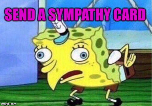 Mocking Spongebob Meme | SEND A SYMPATHY CARD | image tagged in memes,mocking spongebob | made w/ Imgflip meme maker