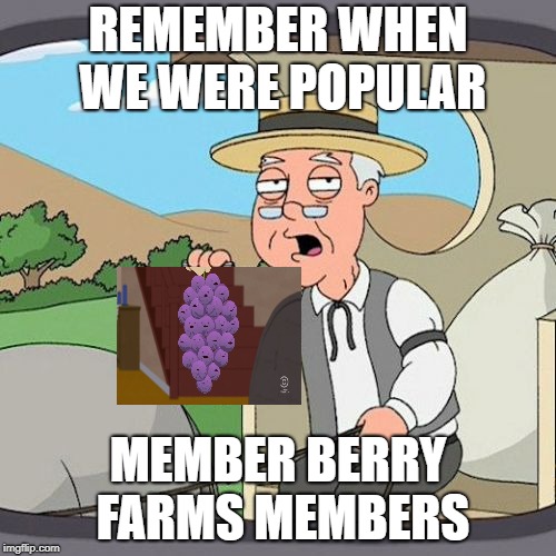 Pepperidge Farm Remembers Meme | REMEMBER WHEN WE WERE POPULAR; MEMBER BERRY FARMS MEMBERS | image tagged in memes,pepperidge farm remembers | made w/ Imgflip meme maker