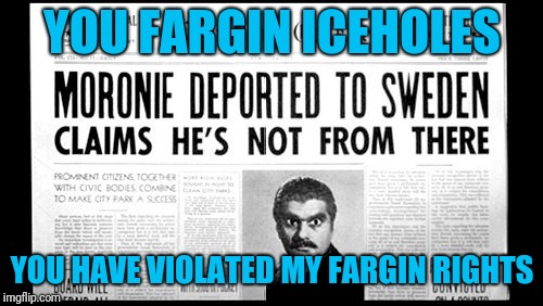 YOU FARGIN ICEHOLES YOU HAVE VIOLATED MY FARGIN RIGHTS | made w/ Imgflip meme maker