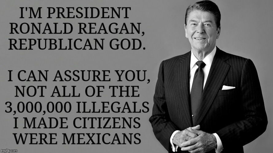 Ronald Reagan grants 3 million illegals citizenship Blank Meme Template