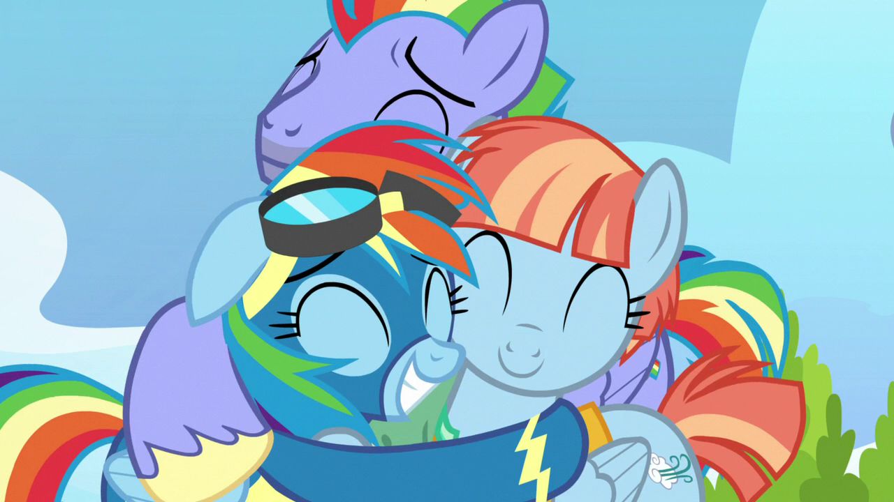 Rainbow dash hugs her parents Blank Meme Template