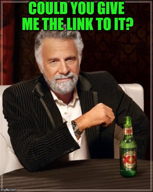 The Most Interesting Man In The World Meme | COULD YOU GIVE ME THE LINK TO IT? | image tagged in memes,the most interesting man in the world | made w/ Imgflip meme maker