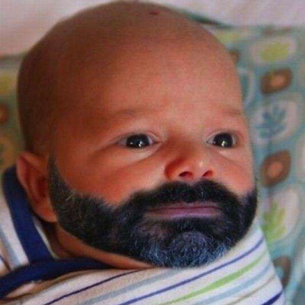High Quality Bearded Baby Blank Meme Template
