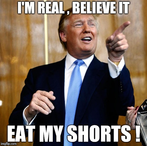 I'M REAL , BELIEVE IT | image tagged in trump replys | made w/ Imgflip meme maker