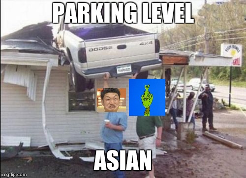 parking level | PARKING LEVEL; ASIAN | image tagged in parking level | made w/ Imgflip meme maker