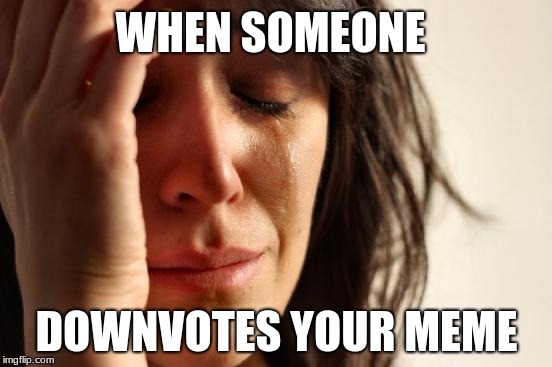 Img.flip Problems | WHEN SOMEONE; DOWNVOTES YOUR MEME | image tagged in memes,first world problems,imgflip,downvote | made w/ Imgflip meme maker