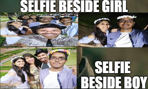 Matrix Morpheus Meme | SELFIE BESIDE GIRL; SELFIE BESIDE BOY | image tagged in memes | made w/ Imgflip meme maker