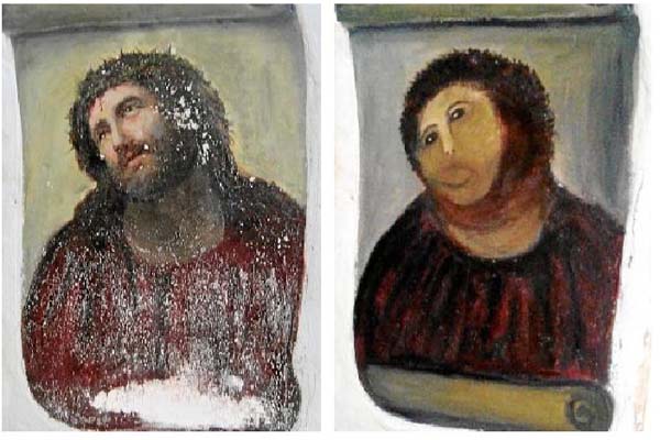 Jesus painting restoration Blank Meme Template