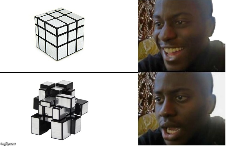when you see a solid color cube....when u scramble it  | image tagged in disappointed black guy,rubik cube,rubiks cube,rubik's cube | made w/ Imgflip meme maker