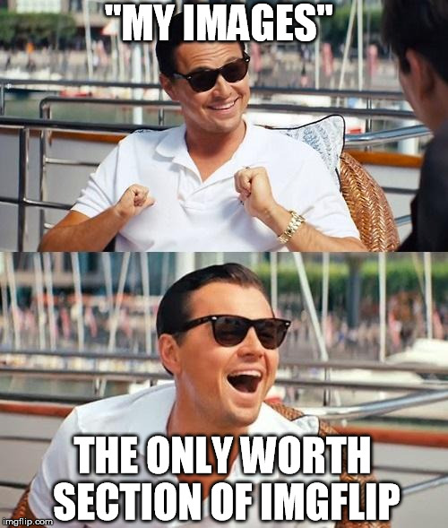 Leonardo Dicaprio Wolf Of Wall Street | "MY IMAGES"; THE ONLY WORTH SECTION OF IMGFLIP | image tagged in memes,leonardo dicaprio wolf of wall street | made w/ Imgflip meme maker