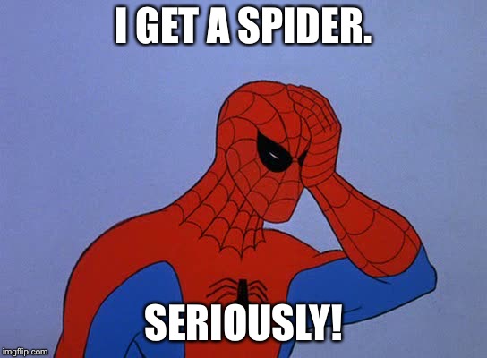 I GET A SPIDER. SERIOUSLY! | made w/ Imgflip meme maker
