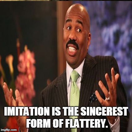 IMITATION IS THE SINCEREST FORM OF FLATTERY. | made w/ Imgflip meme maker