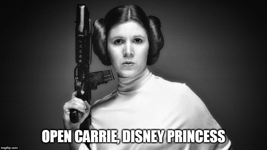 May the 2nd be with you | image tagged in memes,carrie fisher,open carry,disney princess,2nd amendment | made w/ Imgflip meme maker