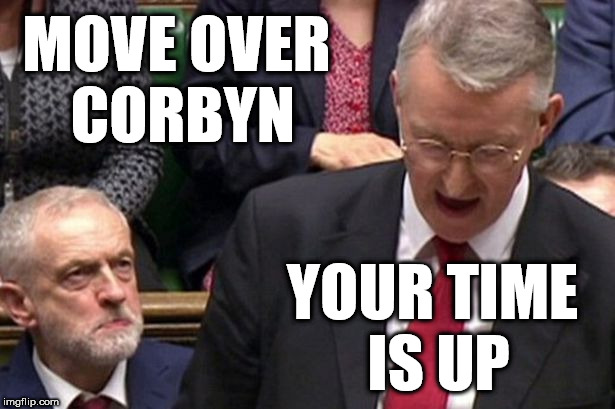 Move over Corbyn | MOVE OVER CORBYN; YOUR TIME IS UP | image tagged in move over corbyn,corbyn eww,anti-semitism,communist socialist,wearcorbyn,gtto jc4pm | made w/ Imgflip meme maker