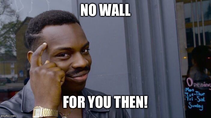 Roll Safe Think About It Meme | NO WALL FOR YOU THEN! | image tagged in memes,roll safe think about it | made w/ Imgflip meme maker