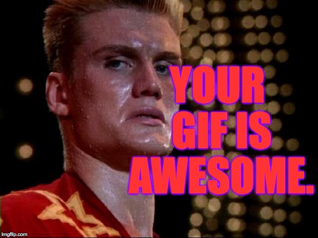 YOUR GIF IS AWESOME. | made w/ Imgflip meme maker